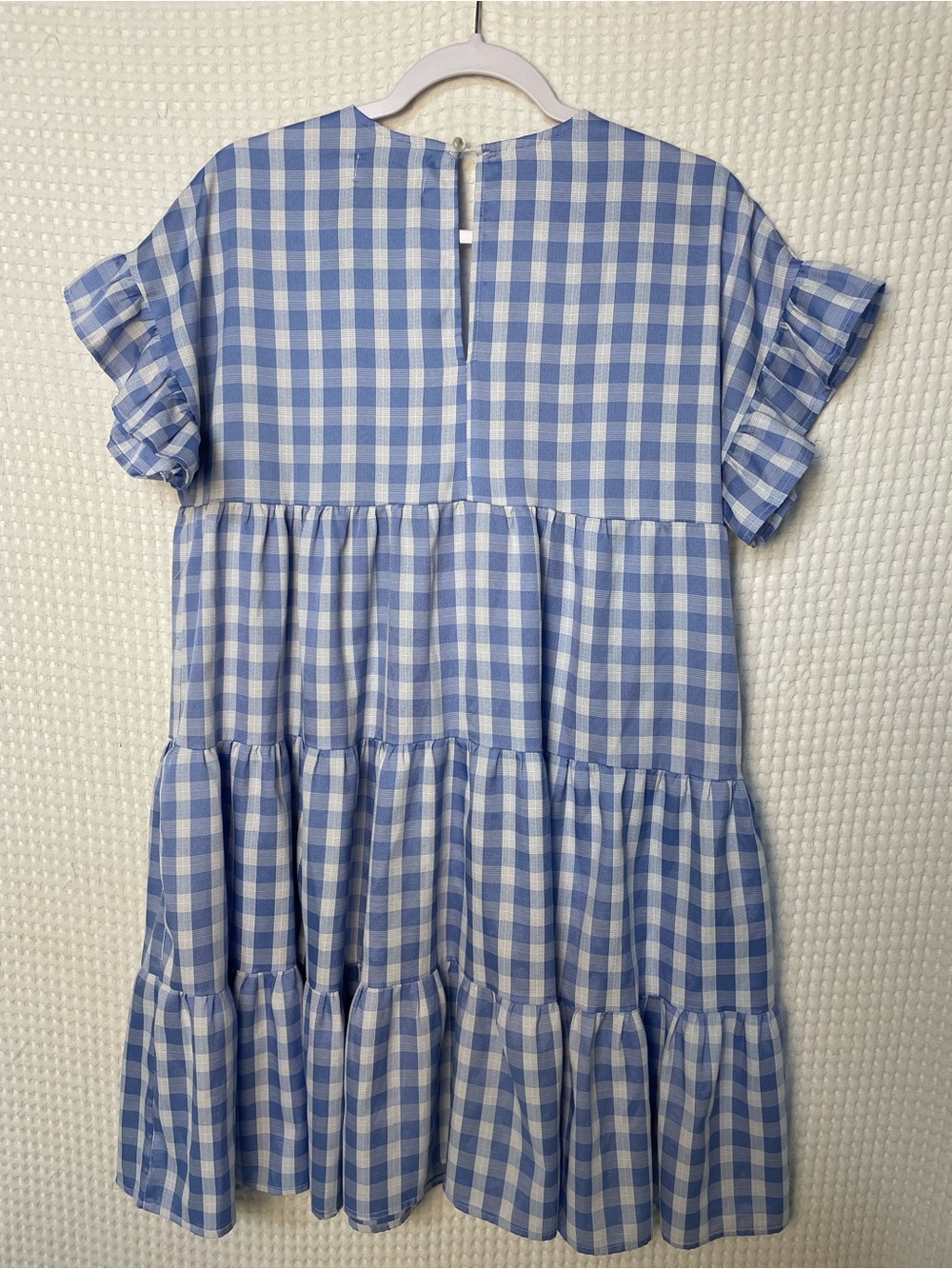 Petal & Pup Nobel Dress in Blue and White Gingham, Tiered Mini, SIZE 8 - Picture 5 of 11